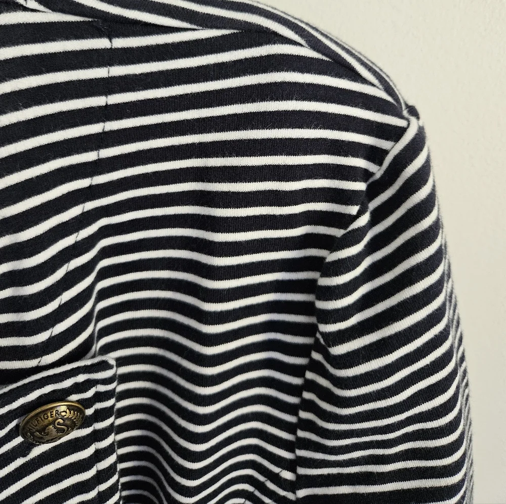Tommy Hilfiger Navy and White Striped Jacket